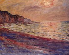 Haga click para ver la imagen ampliada 1882 - la plage pourville soleil couchant .jpg